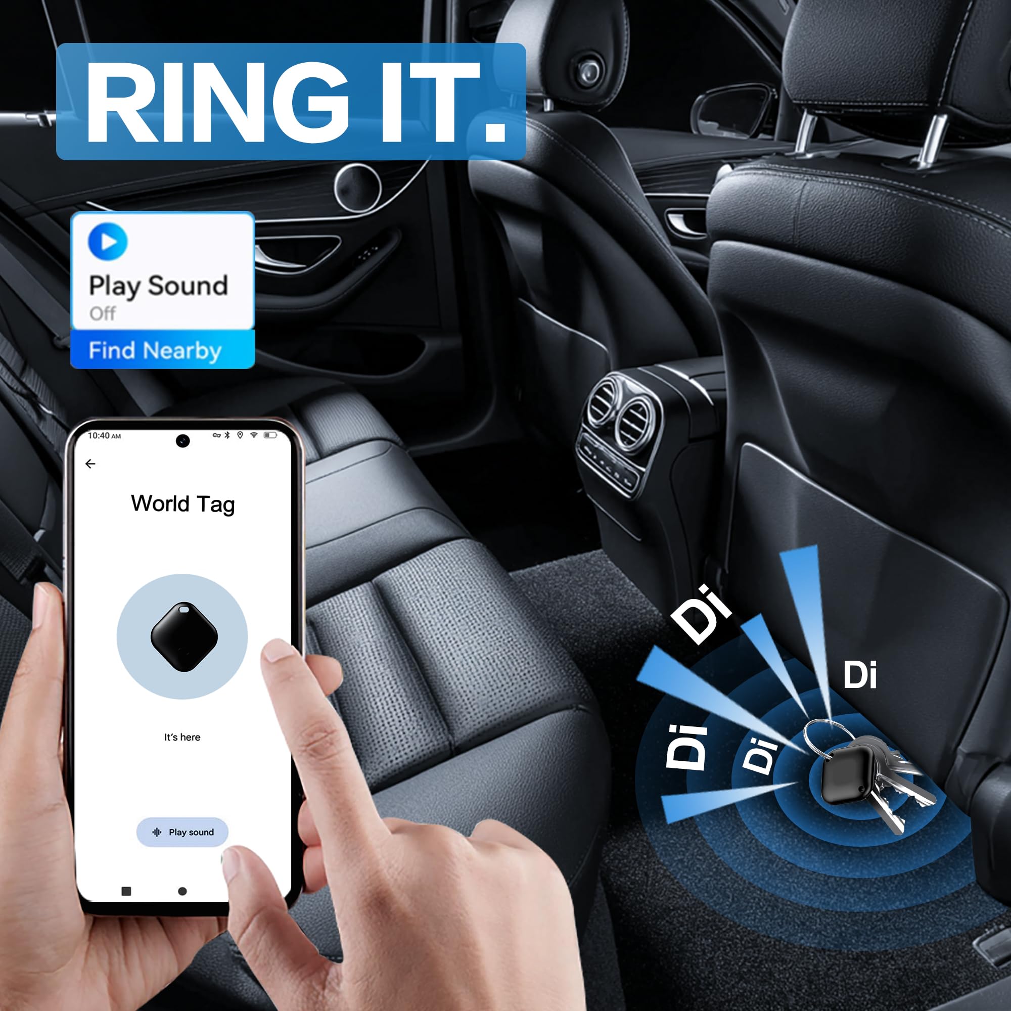 Android Find Hub Bluetooth Tracker Tag, Smart Item Locator with Global Tracking, IP67 Waterproof and Replaceable Battery