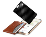 Rechargeable Smart Wallet Tracker Card, Apple Find My Compatible, Ultra-Slim Bluetooth Tracking Card with Wireless Charging – Carbon Fiber Black