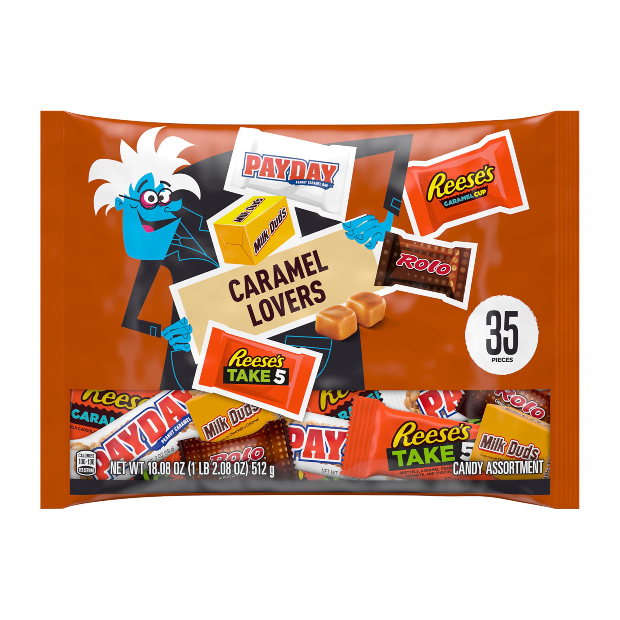 Hershey’s Caramel Lovers Assorted Candy Mix – 18.08 oz Variety Bag (35 Pieces)