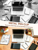 15-Pack Metal Notebook Pen Holder Clips
