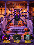Giant Light-Up Halloween Spider – 59" Black Hairy Spider with 36 LED Purple Lights & Red Eyes