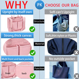 ZHMO Canvas Tote Bag for Women – Large Work & Travel Tote with Compartments, Laptop Shoulder & Crossbody Bag (Pink)
