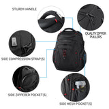 KROSER 17.3″ Travel Laptop Backpack with Hard Shell SafeRoom – RFID Protected, Water-Repellent Business & College Backpack (Black)