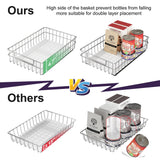 Stainless Steel Pull-Out Cabinet Organizer – Silent Full-Extension Slide-Out Drawers (2-Pack)