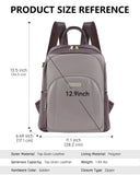 Women’s Genuine Leather Travel Backpack with Anti-Theft Pocket – 12.9-Inch Laptop, Coffee Brown