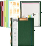 Purple Foldable Clipboard Folio with 10 Storage Pockets