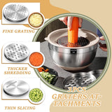 Stainless Steel Mixing Bowl Set with Airtight Lids & Grater Attachments (6 Sizes)