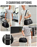 PROKVA Small Gym Duffle Bag 16L – Compact Carry-On Weekender with Shoe Compartment & Wet/Dry Pocket (Black)