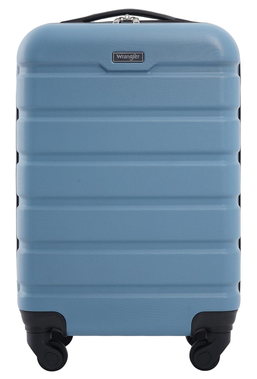 Wrangler Hardside Spinner Carry-On Luggage 22”, Lightweight ABS Cabin Suitcase with 360° Wheels (Blue Heaven)