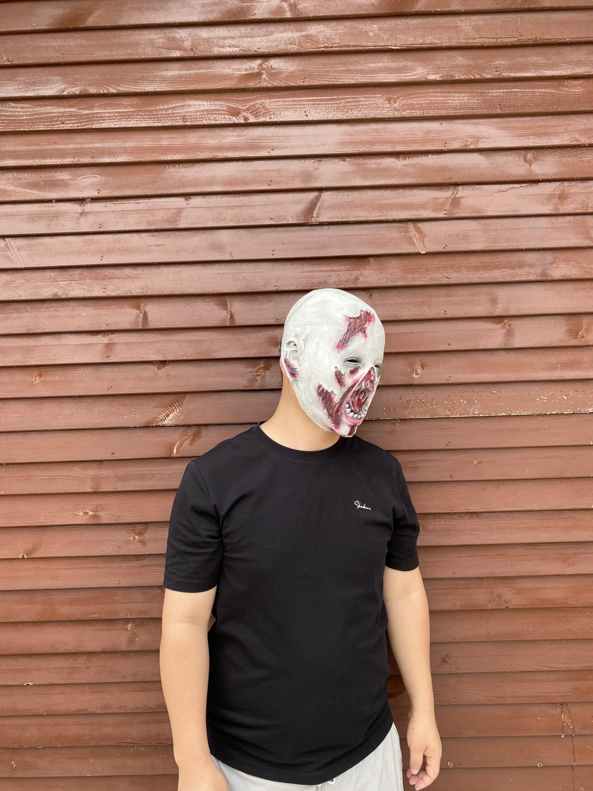 Realistic White Latex Zombie Mask – Handmade Horror Face Mask for Halloween & Cosplay 😱🩸