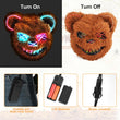 LED Light-Up Bloody Bear Mask – Scary Halloween Horror Mask with Flashing Modes, Adjustable Fit for Adults & Kids