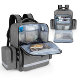 TRUNAB Emergency Medical Backpack – Modular EMT-Style Organizer with Detachable Side Pockets & Non-Slip Base (Grey)