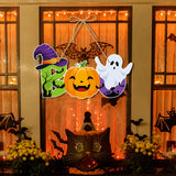 Halloween Door Hanger Set – 5PCS Hanging Paper Signs with Ghosts, Pumpkins & Bats for Fall Party Decor