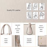 CHICAROUSAL PU Leather Tote & Crossbody Bag for Women – Top Handle Satchel with Multi-Pocket Design (Liz Cream Grey)