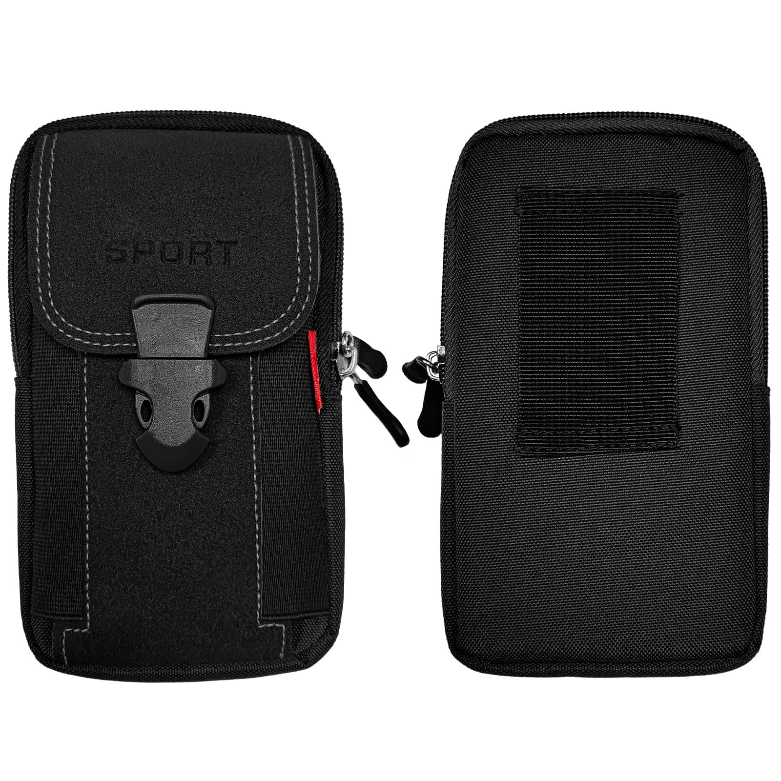 Compact Outdoor Waist Bag – Belt-Wear Mobile Phone Pouch for Sports, Travel & Daily Carry (Black)