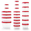 42-Piece Food Storage Containers Set – BPA-Free Stackable Containers with Vented Easy-Find Lids (Red)