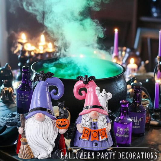 Halloween Gnomes Figurines – Cute Resin Gnome Tabletop Decorations for Home, Tiered Trays & Autumn Centerpieces