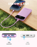 10000mAh Portable Power Bank with Built-in Cables – Slim Multi Device Charger with LED Display & 6 Outputs for iPhone, Samsung & USB Devices