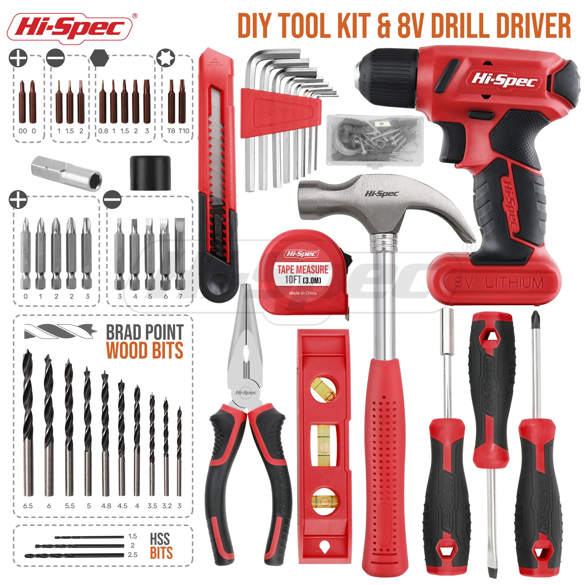 Cordless Electric Drill & Home Tool Kit Set – USB Rechargeable DIY Power Tool with Carry Case