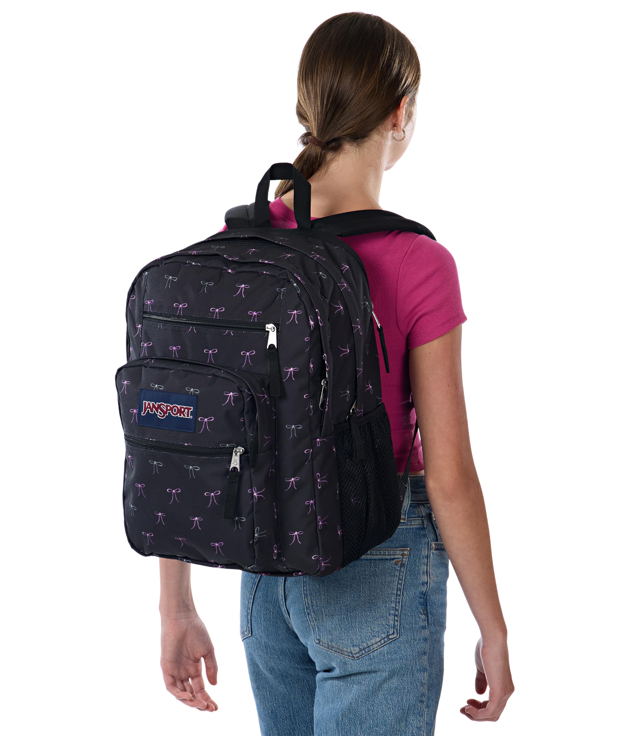 JanSport Big Laptop Backpack – Extra Large 34L Backpack with 15” Laptop Sleeve (Bad Bows)