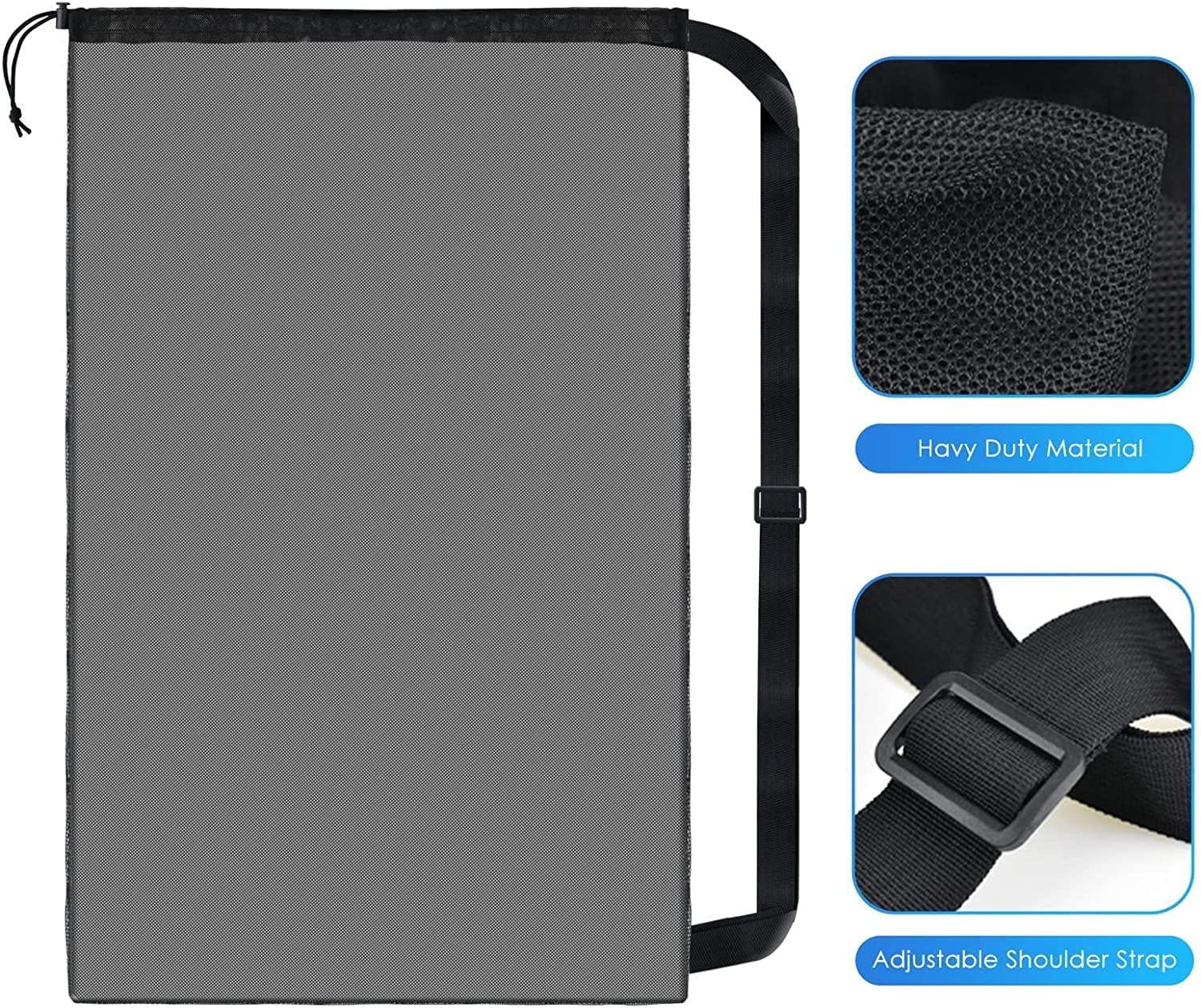 Brotou Extra-Large Mesh Sports Ball Bag 40 x 30 in – Heavy-Duty Team Equipment Carrier with Adjustable Strap