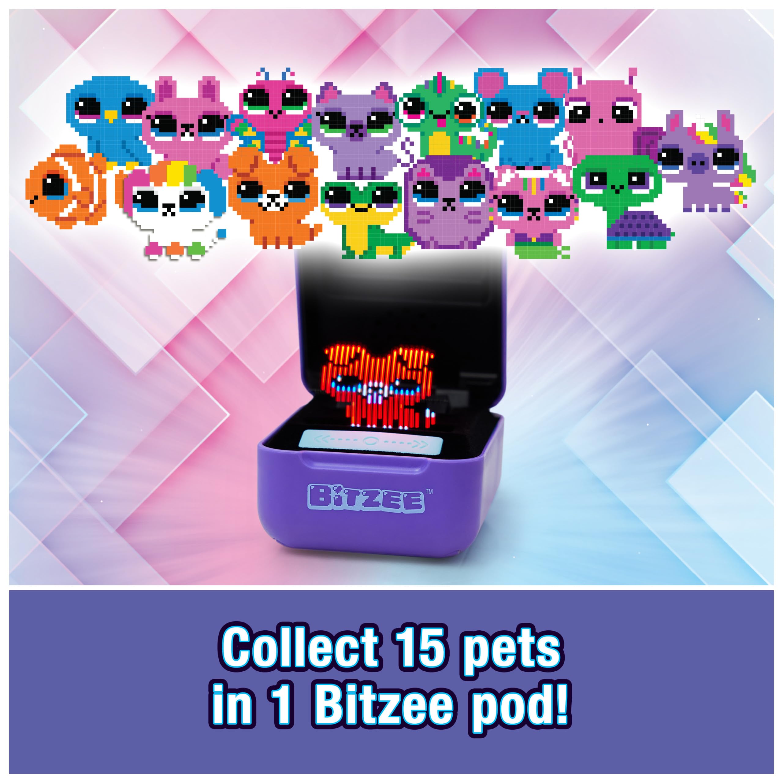 Bitzee Interactive Digital Pet Toy with Touch & Motion Response – Collectible Virtual Companion with 15 Evolving Characters