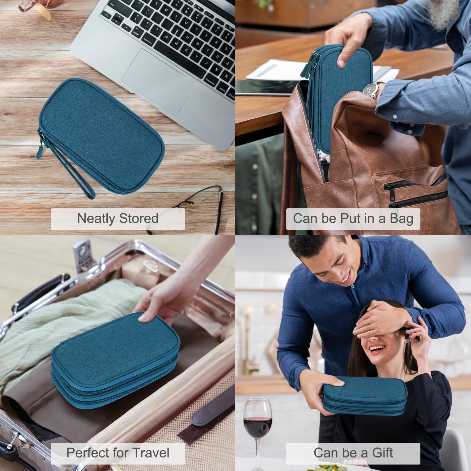 Travel Cable Organizer Case – Portable Electronic Accessories Storage Bag for Chargers, USB Cables, Power Banks & Gadgets