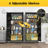 Tall Steel Storage Cabinet with Adjustable Shelves – Heavy-Duty Pantry & Utility Organizer for Home and Garage