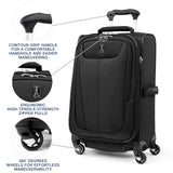 Travelpro Maxlite 5 Softside Expandable Carry-On Luggage 21”, Ultra-Lightweight Spinner Suitcase with 4 Wheels (Black)