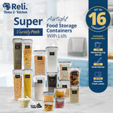 16-Piece Airtight Food Storage Containers Set – BPA-Free Leak-Proof Stackable Pantry Organizer with Labels