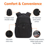 Amazon Basics 15.6″ Travel Laptop Backpack – Everyday Water-Resistant Commuter & College Bag (Black)