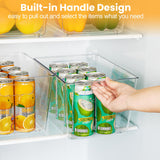 6-Pack Clear Pantry Organizer Bins – Plastic Storage Containers with Handles (Clear)