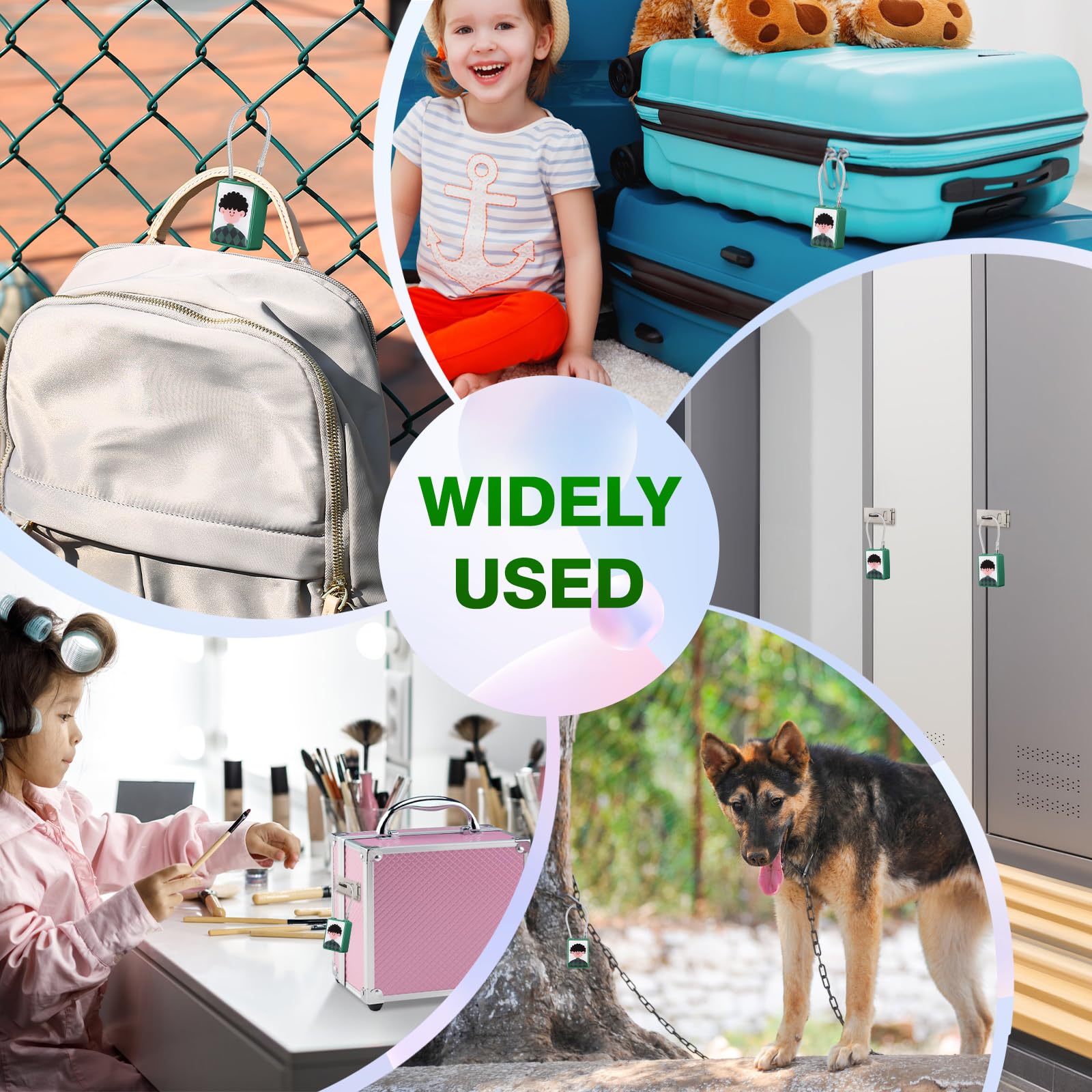 Portable Fingerprint Cable Padlock with USB Rechargeable Battery, Biometric Security Lock for Gym Locker, Backpack & Travel