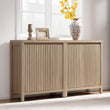 Sicotas Sideboard Buffet Cabinet with Storage – Fluted Credenza Console with Adjustable Shelves, Reclaimed Light Oak (2-Piece Set)