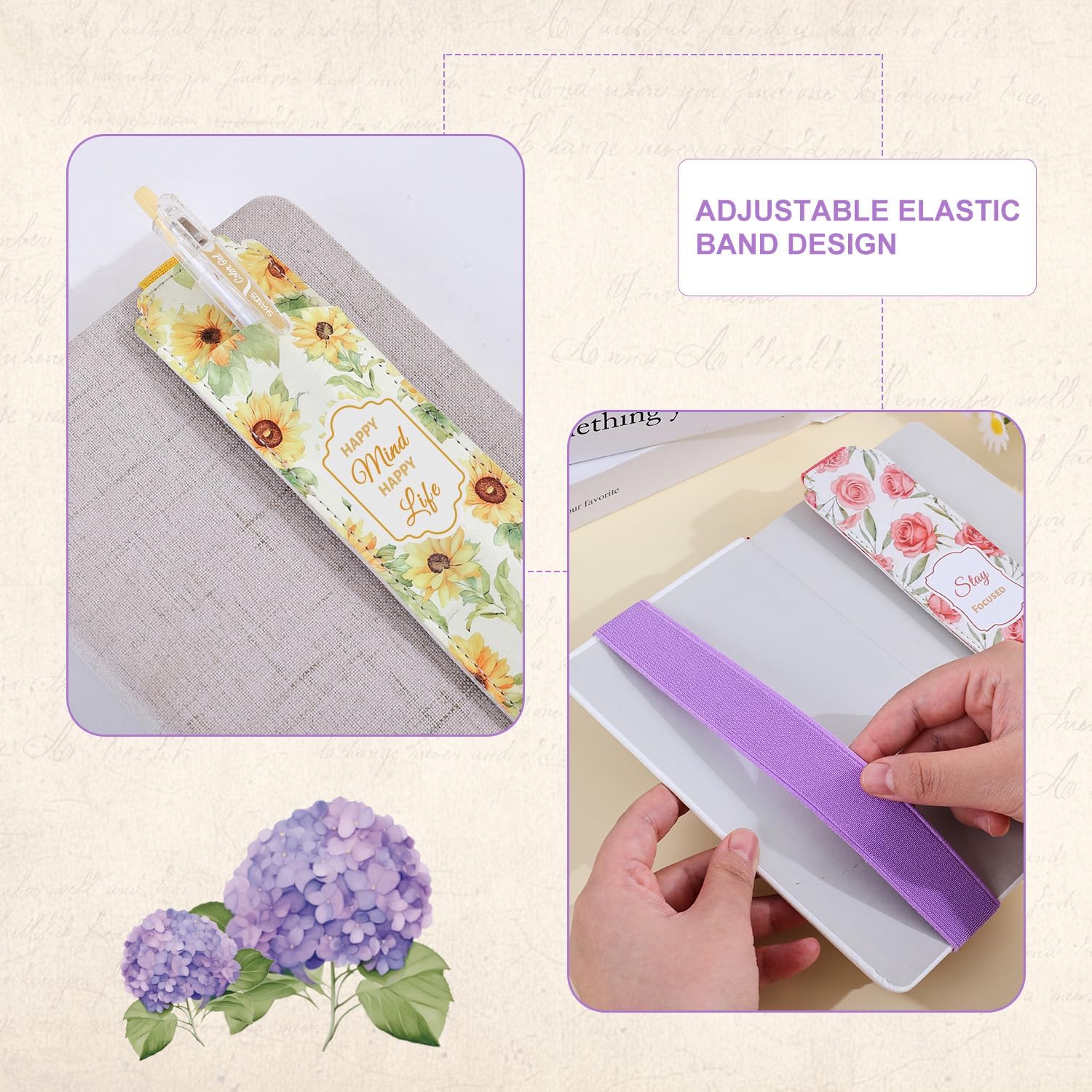 4-Pack Floral Motivational Pencil Pouch Set