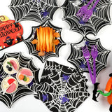Halloween Spider Web Party Tableware Set – 96 Pcs Disposable Plates, Napkins & Forks for 24 Guests