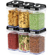 Dwellza 1L Airtight Food Storage Containers – 6-Piece BPA-Free Pantry Organization Set