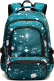 Black Green 17-Inch School Backpack with Laptop Sleeve