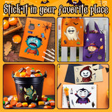Halloween Face Sticker Set – 36 Sheets Mix & Match Googly Eyes, Witch, Ghost & Pumpkin Designs (Multi-Color)