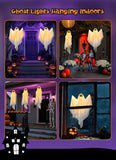 Brightown Halloween Hanging Ghost Lights with Voice Activated for Spooky Scream & Bobbing Motion, Halloween Decoration with Posable Arms for Indoor/Outdoor Party, Festival, Porch, Patio (Warm White)