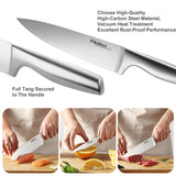 14-Piece Stainless Steel Kitchen Knife Set with Block & Sharpening Rod