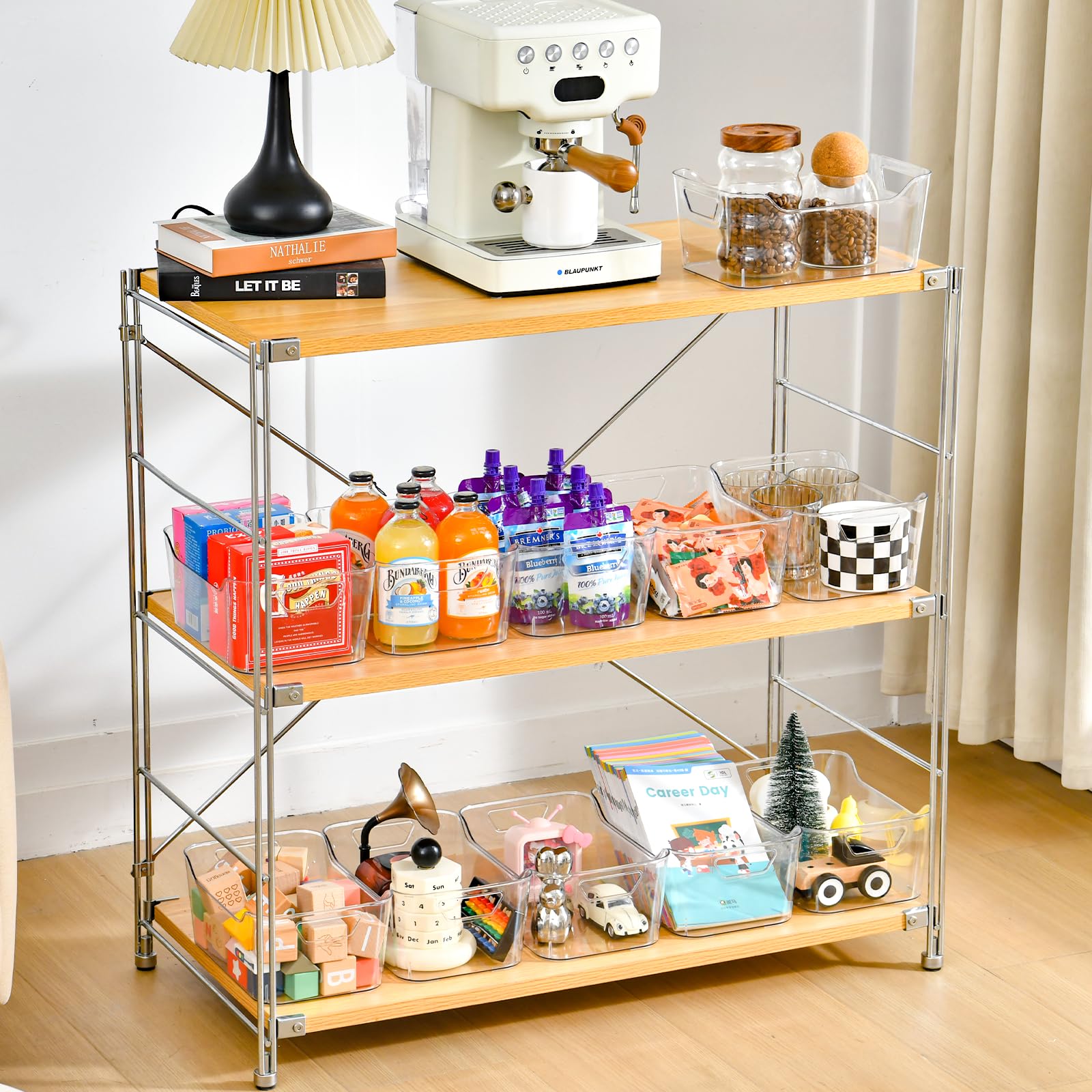 Transparent Acrylic Storage Bins with Handles – Stackable Pantry & Home Organizer