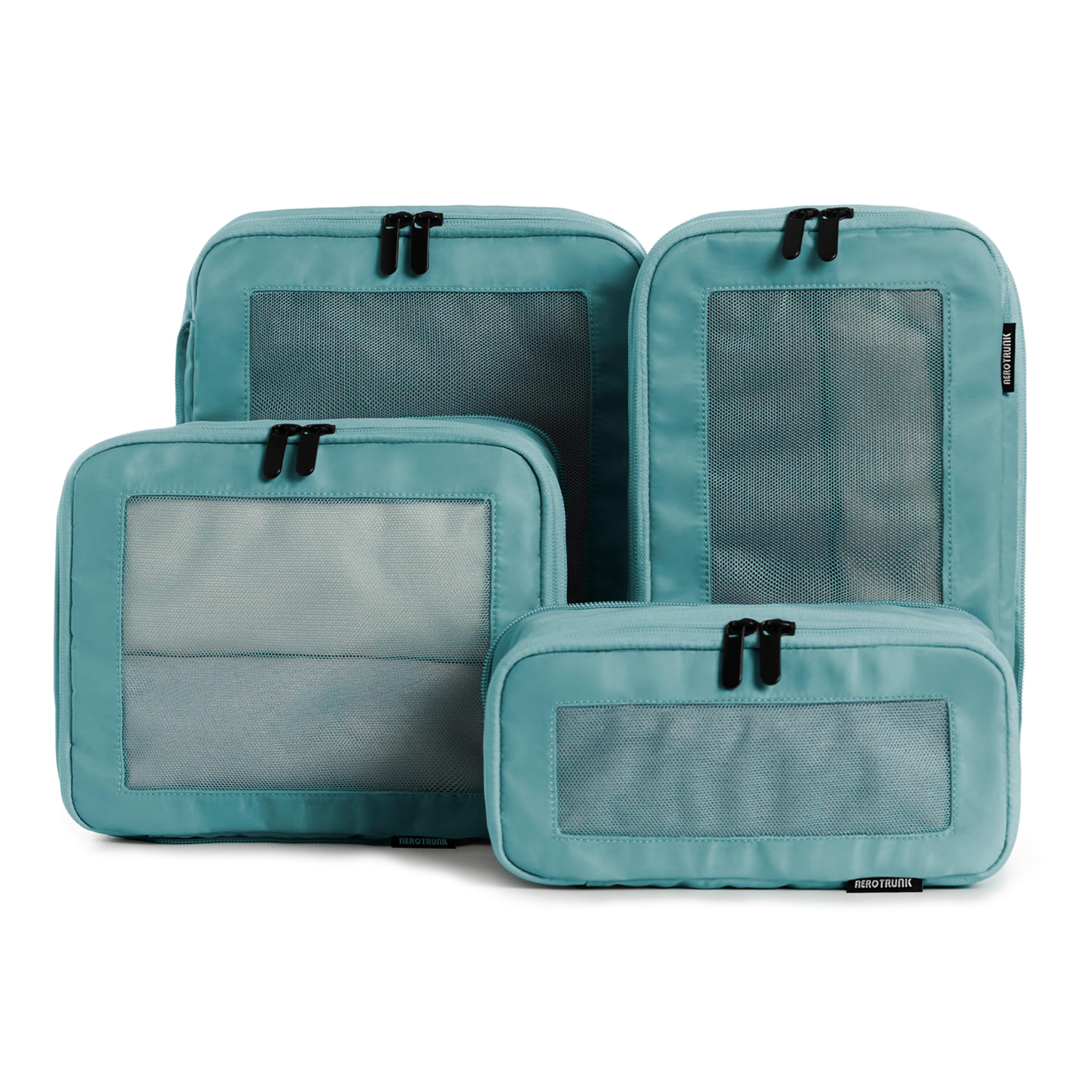 Compression Packing Cubes Set – Travel Luggage Organizer Bags (Teal)