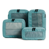 Compression Packing Cubes Set – Travel Luggage Organizer Bags (Teal)