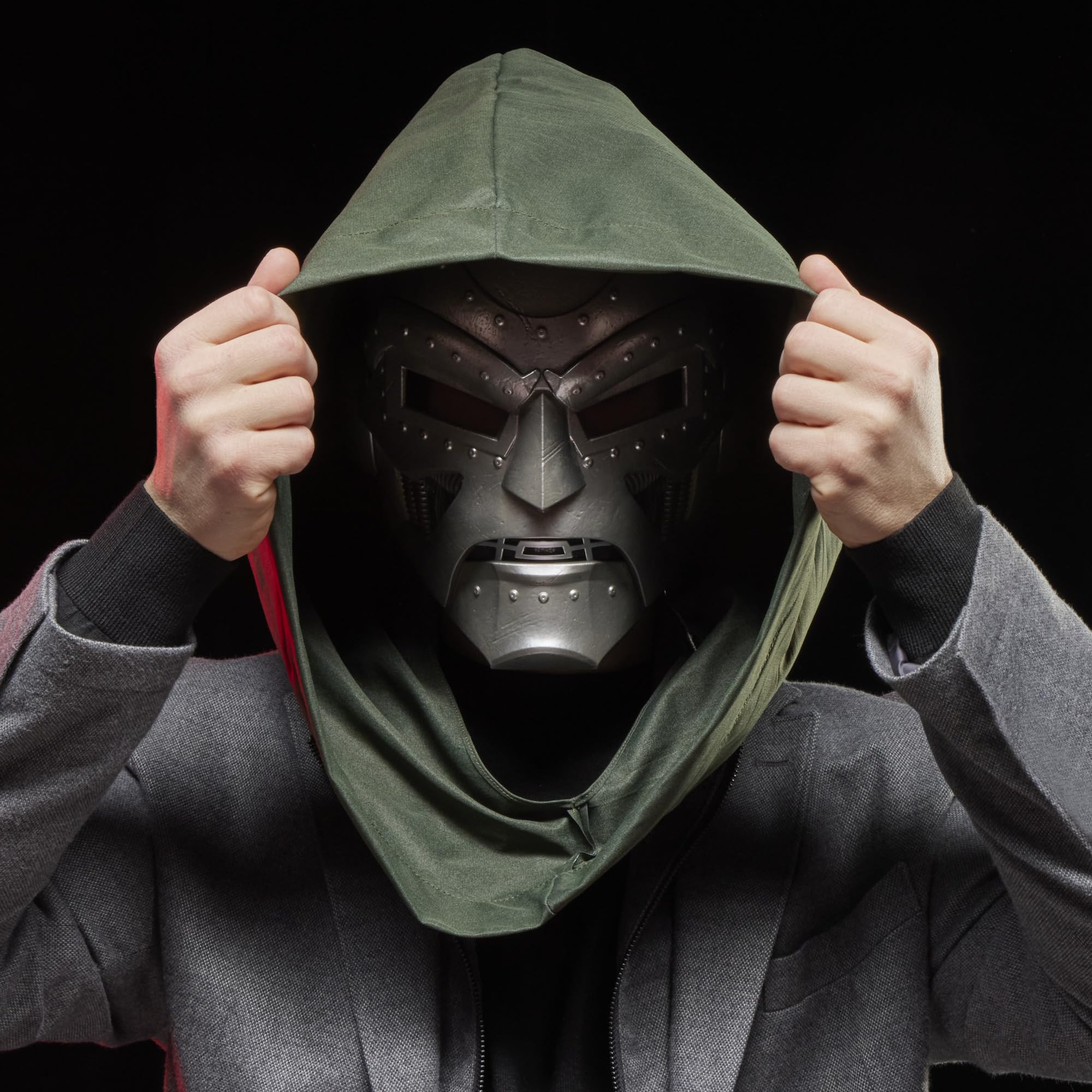 Marvel Legends Doctor Doom Premium Helmet – 1:1 Scale Collectible with Removable Hood & Display Stand