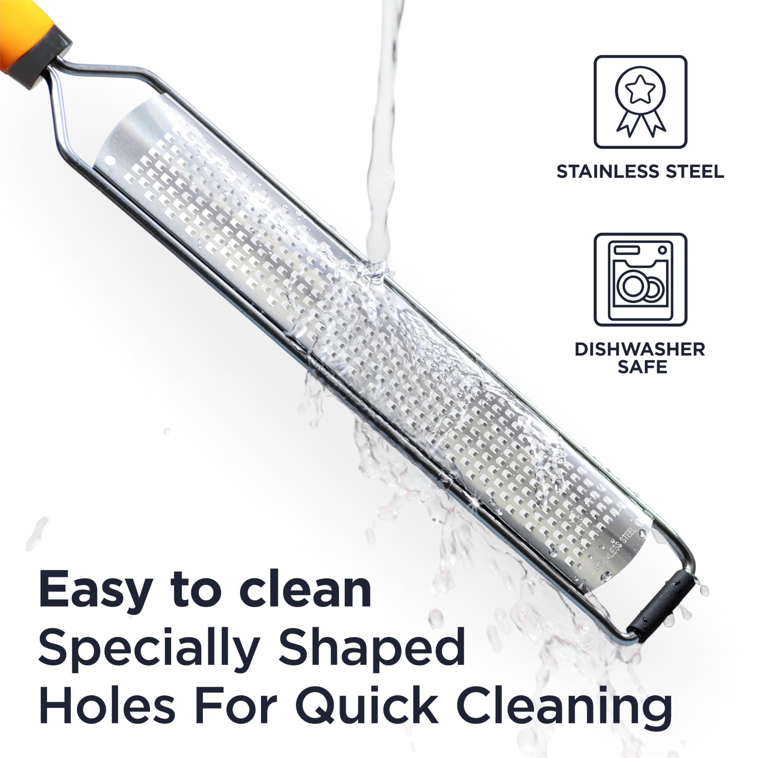 Heavy-Duty Stainless Steel Zester & Cheese Grater – Multi-Use Kitchen Handheld Shredder