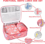 Pink Horse Bento Set with 10 oz Insulated Food Jar