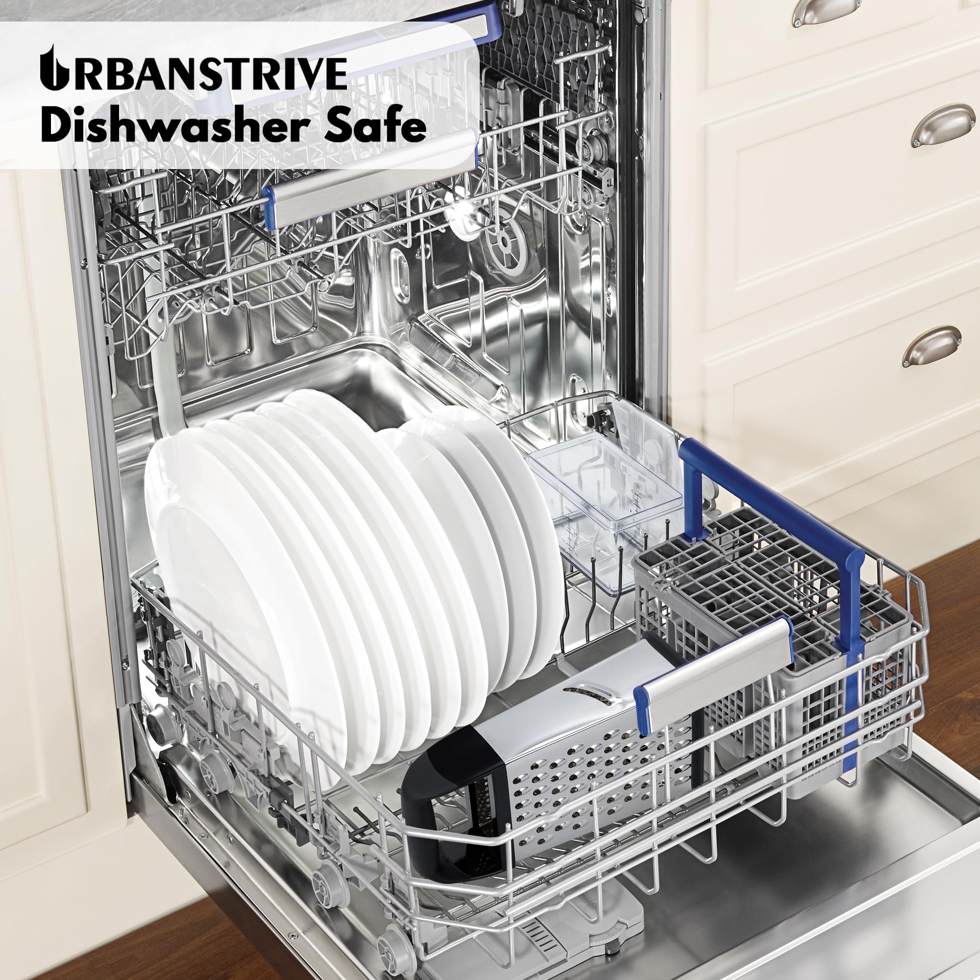 Heavy-Duty Stainless Steel Box Grater with Container – 4-Sided Sharp Blades & Non-Slip Base