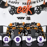 Halloween Tablecloth – Large 52x87" Plastic Table Cover for Spooky Indoor & Outdoor Party Decorations