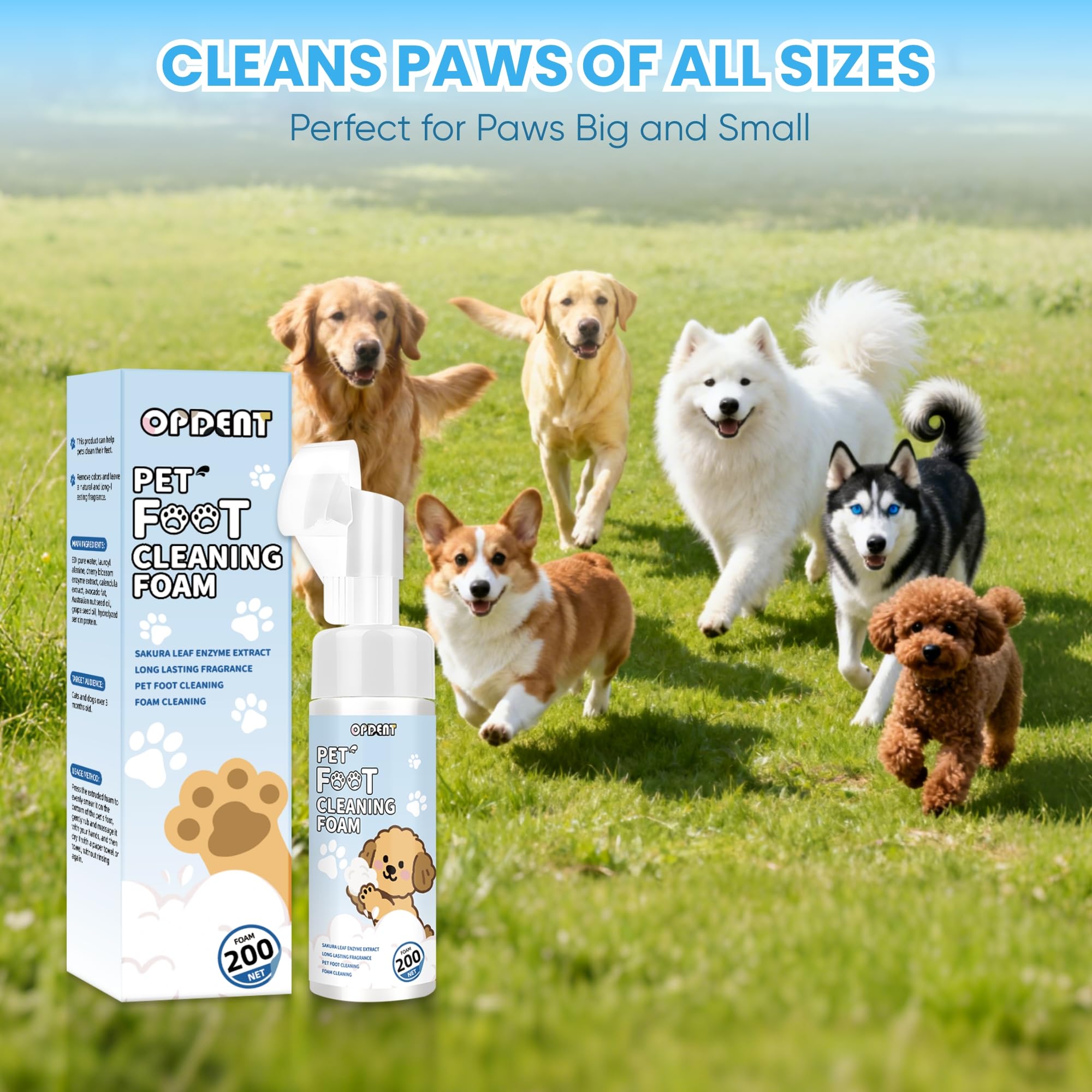 No-Rinse Dog Paw Cleaner with Soft Silicone Brush and Foaming Cleanser for Mud, Dirt, and Odor Removal – Gentle Pet Paw Cleaning Tool